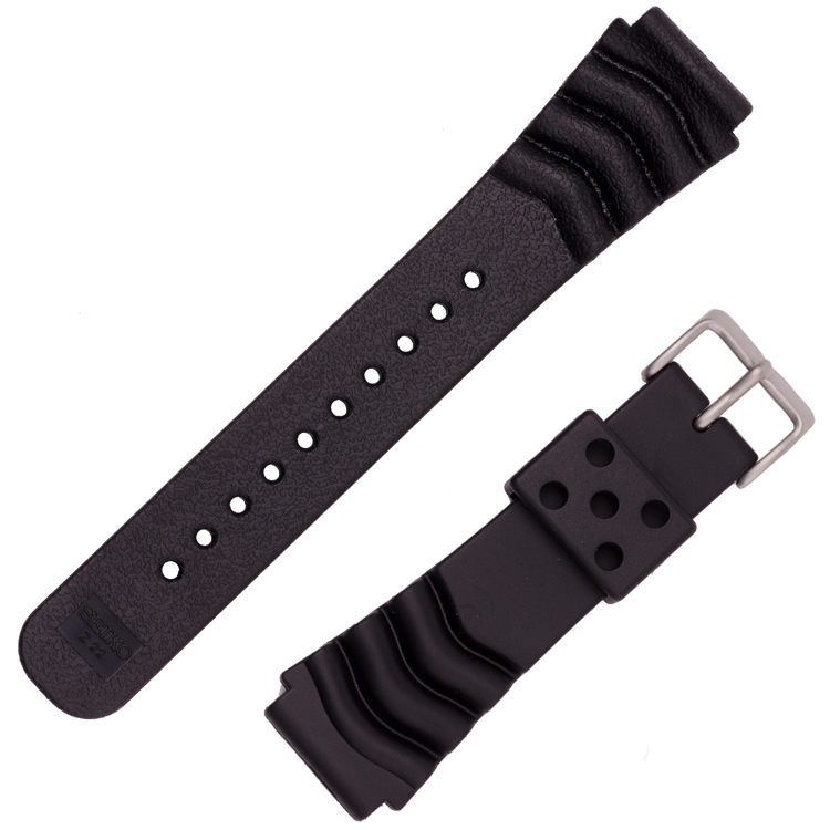 Seiko Z22 Watch Strap for Divers Watches Black Rubber 22mm