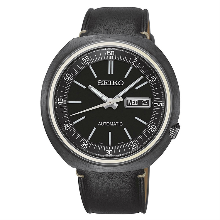 Seiko Recraft Automatic Watch Strap SRPC15K1 Black Leather
