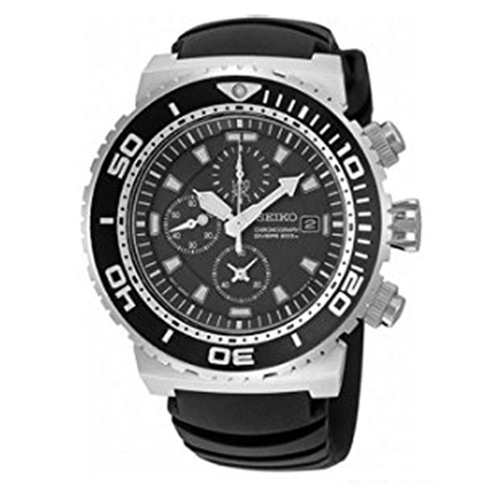 Seiko Chronograph Diver Watch Strap SNDA13P2 Black Rubber