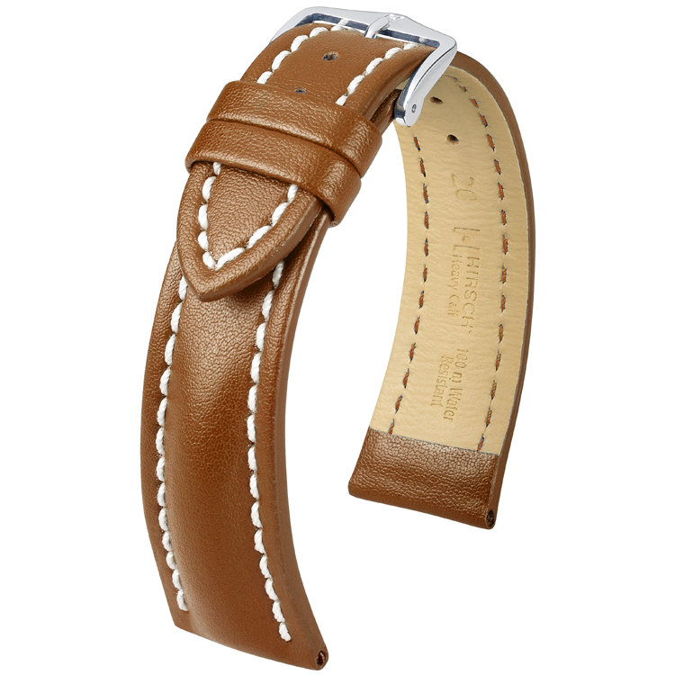 Hirsch Heavy Calf WaterResistant Watch Band Golden Brown