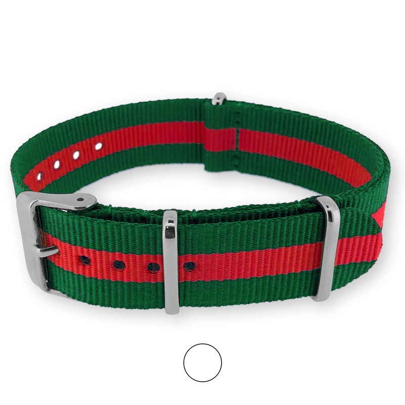 Green Woven Fabric Nylon Military Watch Strap