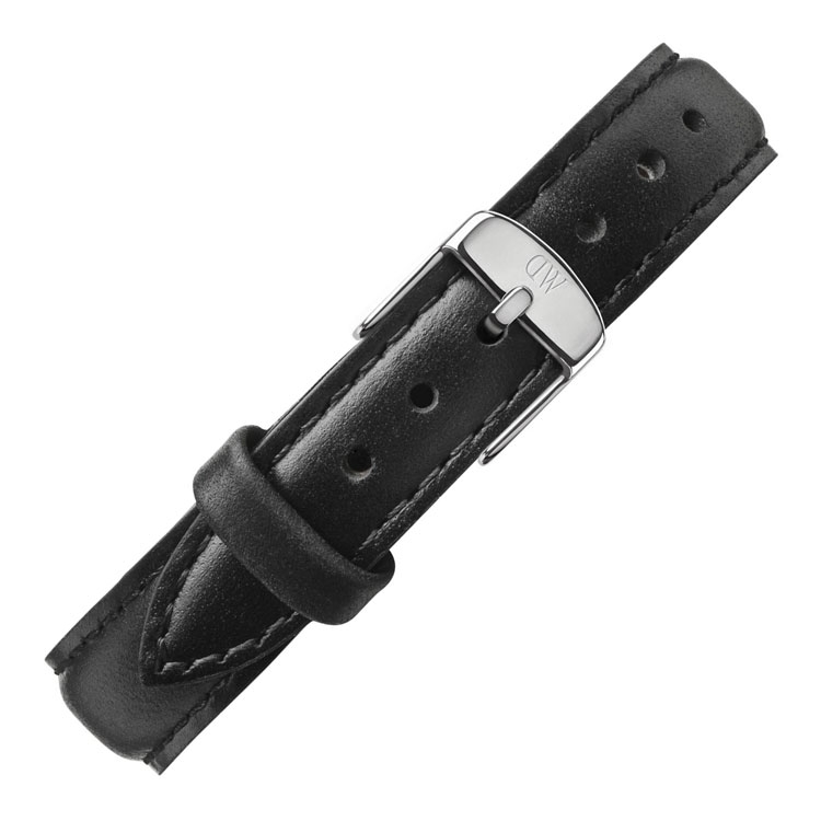 Utålelig tunnel MP Daniel Wellington 12mm Petite Sheffield Black Leather Watch Strap Stainless  Steel Buckle