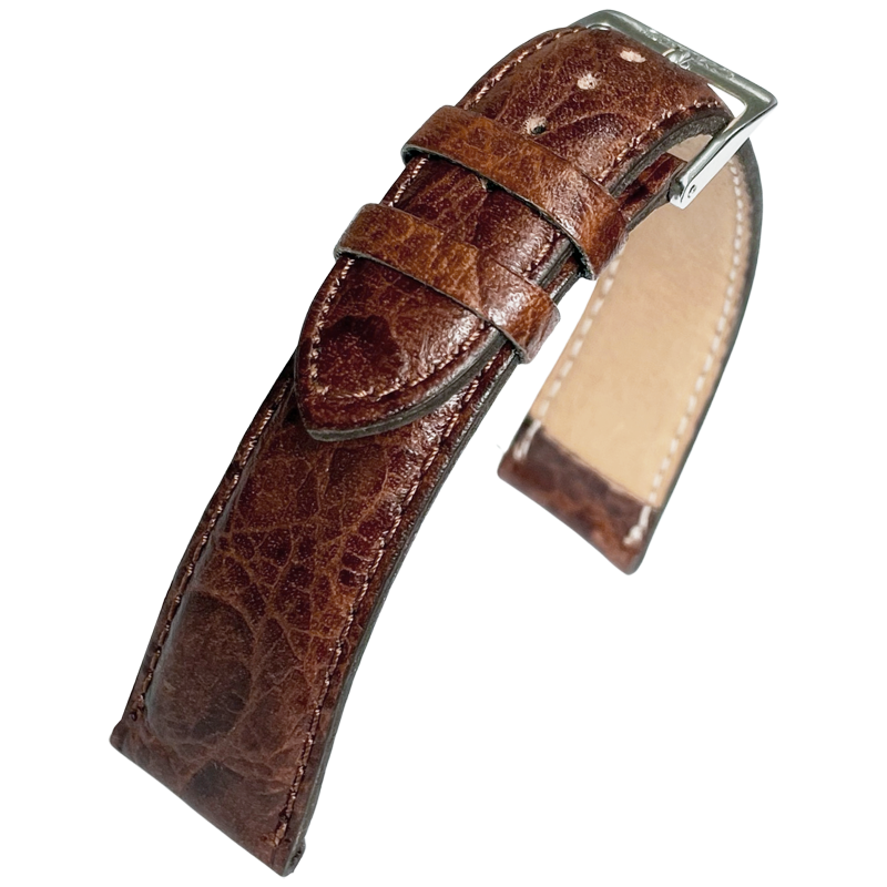 Seiko Watch Strap Croco Grain Calf Skin Brown