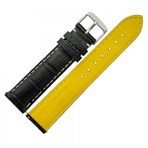 Fromanteel Alligatorgrain Watch Band Black White Stitching L/XL