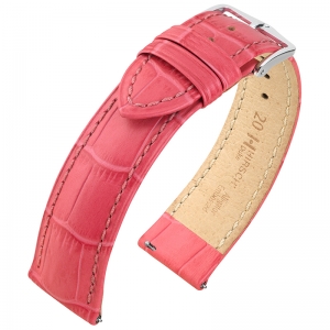 Hirsch Duke Watch Band Alligatorgrain Pink