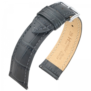 Hirsch Duke Watch Band Alligatorgrain Gray