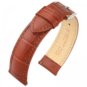 Hirsch Duke Watch Band Alligatorgrain Golden Brown