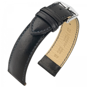 Hirsch Merino Artisan Watch Band Nappa Leather Black
