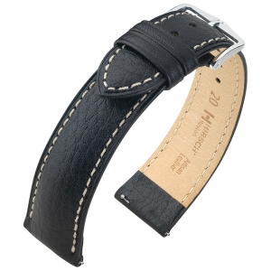 Hirsch Boston Watch Strap Buffalo Calf Black