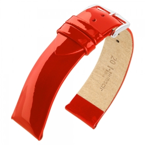 Hirsch Diva Patent Leather Watch Strap Calf Skin Lipstick Red