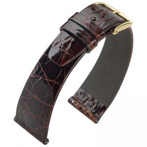 Hirsch Prestige Crocodile Skin Watch Band Brown