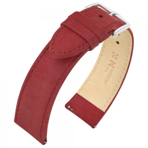 Hirsch Nubuck Watch Strap Leather Bordeaux - Limited Edition