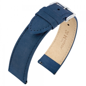 Hirsch Nubuck Watch Strap Leather Dark Blue - Limited Edition