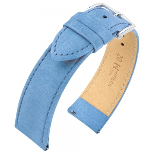 Hirsch Nubuck Watch Strap Leather Light Blue - Limited Edition