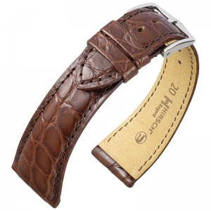 Hirsch Regent Watch Band Premium Alligator Flank Matte Brown