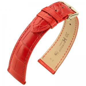 Hirsch London Louisiana Alligator Watch Strap Matte Red - 20mm