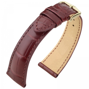 Hirsch Berlin Louisiana Alligator Watch Strap Matte Burgundy - 12mm