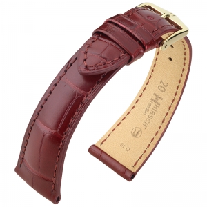 Hirsch London Watch Strap Alligator Skin Matte Burgundy