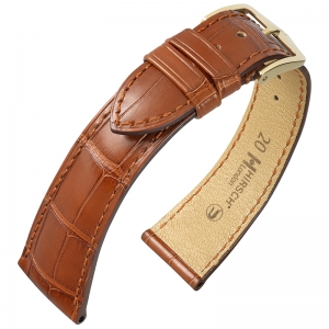Hirsch London Watch Strap Alligator Skin Matte Cognac