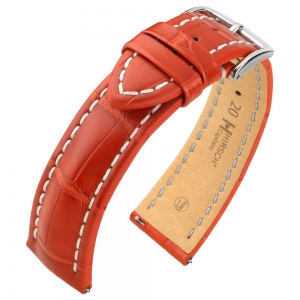 Hirsch Capitano Louisiana Alligator Watch Strap Semi-Matte Red