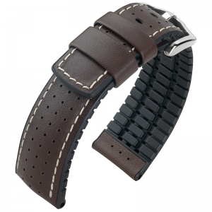 Hirsch Tiger Performance Collection Black/Brown Caoutchouc/Leather 300m WR