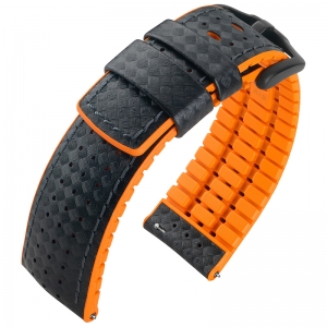 Hirsch Ayrton Performance Collection Black/Orange Leather/Rubber 300m WR