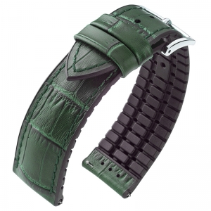 Hirsch Paul Performance Collection Green Leather Black Caoutchouc 300m WR