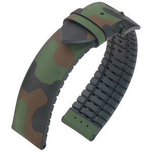 Hirsch John Performance Watch Strap Camouflage Black Caoutchouc