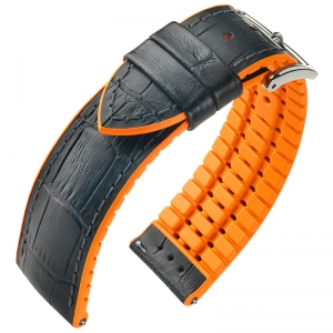 Hirsch Andy Performance Collection Black/Orange Leather/Rubber 300m WR