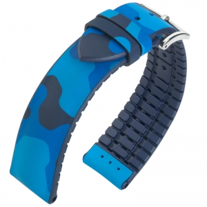 Hirsch John Performance Watch Strap Camouflage Blue Caoutchouc