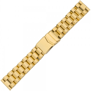Watch Bracelet with Folding Clasp Gold Polished Stainless Steel