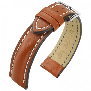 Hirsch Heavy Calf Water-Resistant Watch Band Golden Brown
