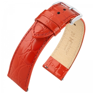 Hirsch Crocograin Watch Band Red