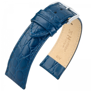 Hirsch Crocograin Watchband Blue