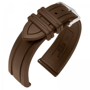 Hirsch Hevea Watch Band Caoutchouc Brown