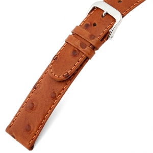 Happel Dundee Ostrich Watch Strap Cowhide Cognac