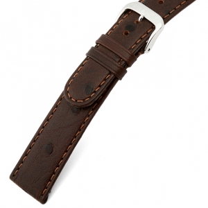 Happel Dundee Ostrich Watch Strap Cowhide Brown