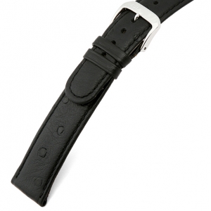 Happel Dundee Ostrich Watch Strap Cowhide Black