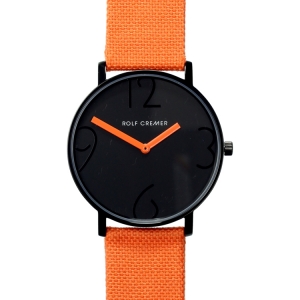 Rolf Cremer "Flat 44" 504806 Watch Strap Orange Nylon 22mm