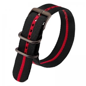 Luminox 3050, 3060, 3080, 3090, 3150, 3950 ZULU Strap Black Red Nylon 23mm - FN.3950.30