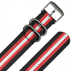 Luminox 3050, 3060, 3080, 3090, 3150, 3950 ZULU Strap Black Red White Nylon 23mm - FN.3950.31H