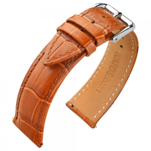 Calf Skin Alligatorgrain Watch Strap Cognac