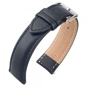 Buffalo Calf Skin Watch Strap Black