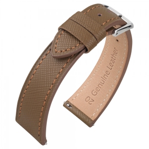 Saffiano Calf Skin Watch Strap Brown