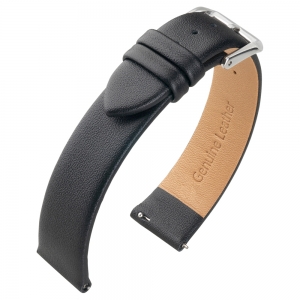 Leather Watch Strap without Stitching Black