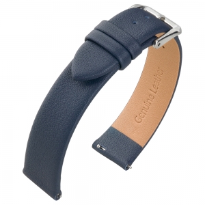 Leather Watch Strap without Stitching Dark Blue