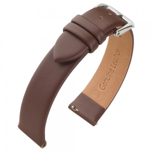 Leather Watch Strap without Stitching Brown