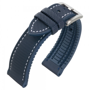 Sailcloth Structure Watch Strap FKM Rubber Blue