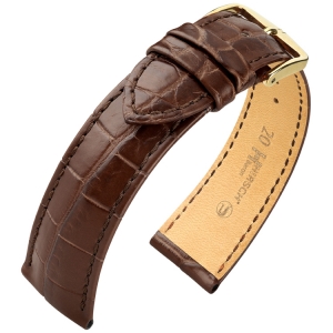 Hirsch Baron Nile Crocodile Skin Watch Strap Brown Matte - 18mm