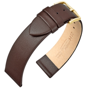 OPEN END: Hirsch Diamond Calf Watch Band Scratch Resistant Italian Calf Skin Brown